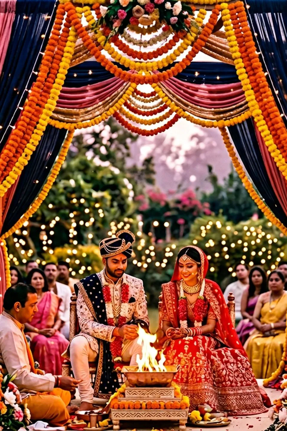 Indian wedding celebration, editorial photograph